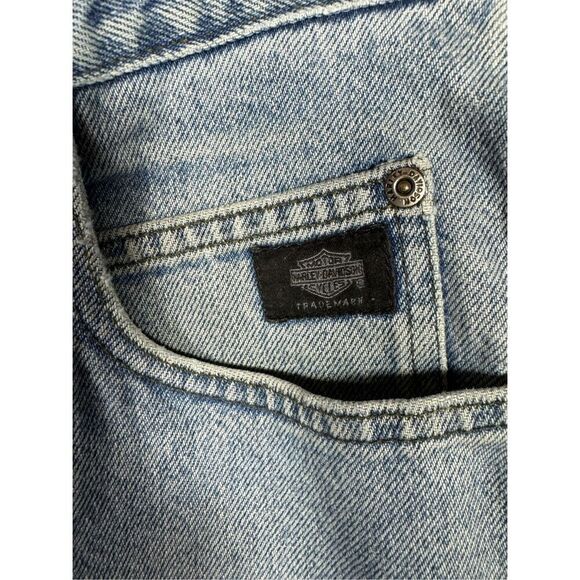 Harley-Davidson Vintage Men's Light Blue Relaxed Fit Jeans Size 36 Inseam 30 - Picture 5 of 14